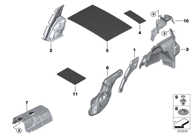 BMW 51487440494 Sound Insulating Roof Center