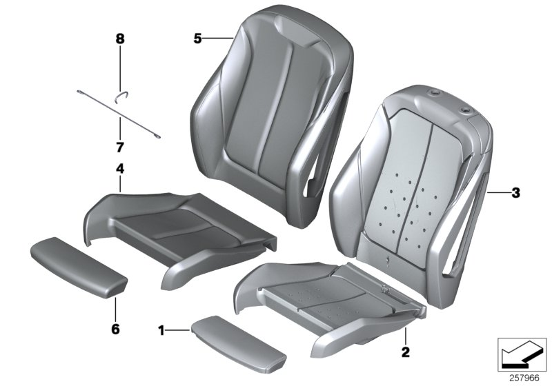 BMW 52107479640 LEATHER COVER SPORT BACKREST