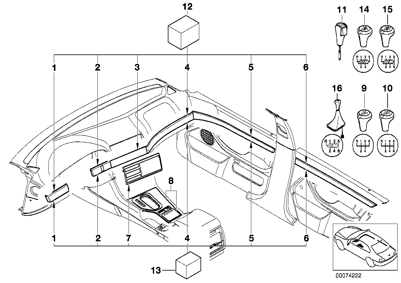 BMW 51412421372 Repair Kit Wood Cover