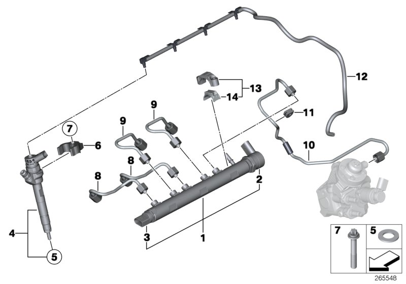 BMW 13537823408 Overflow Oil Line