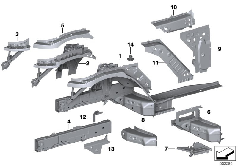 BMW 41117479610 REINFORCEMENT ENGINE MOUNT I