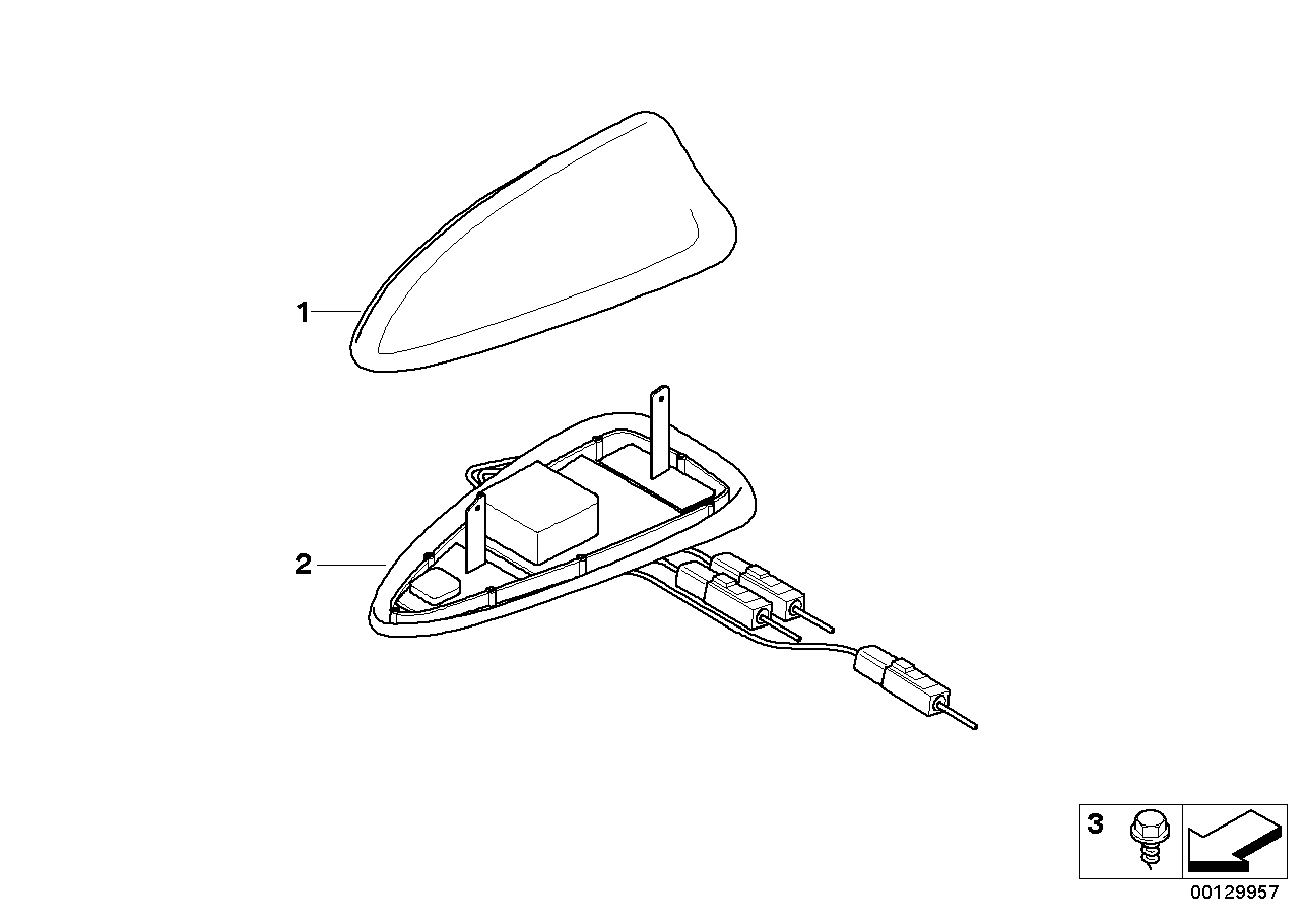 BMW 84500301273 Empty Housing For Roof Antenna, Painted