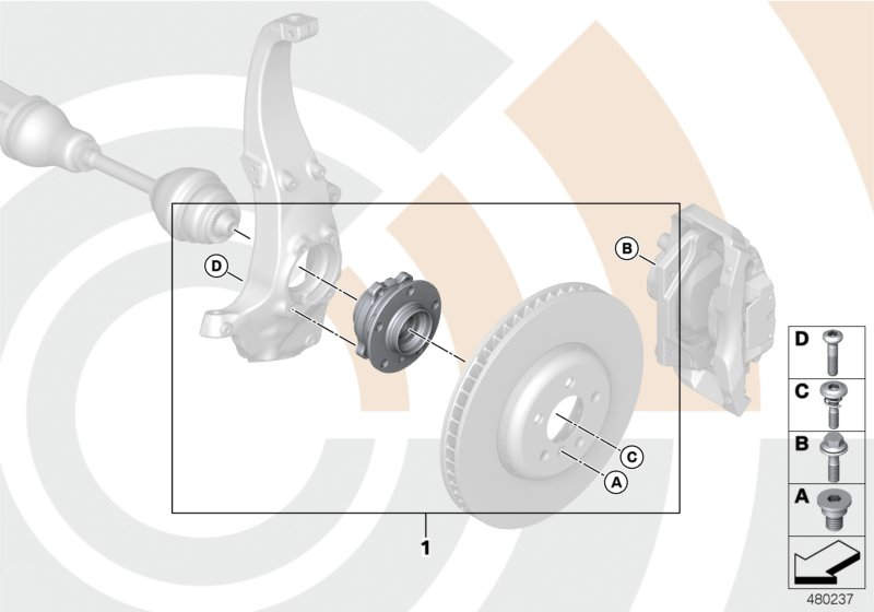 BMW 31222450656 Repair Kit, Wheel Bearing, Front