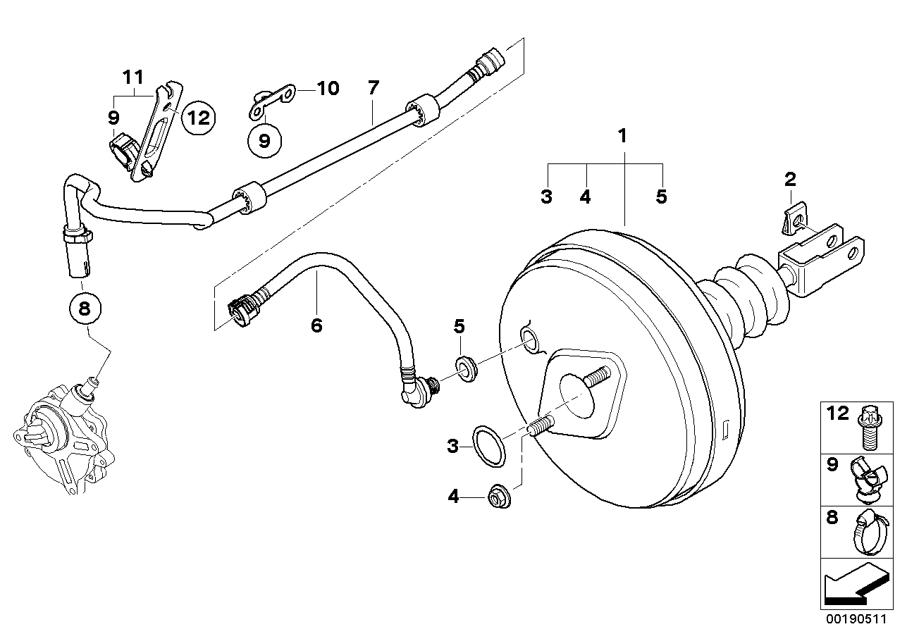 BMW 11667571122 Vacuum Pipe With Non-Return Valve