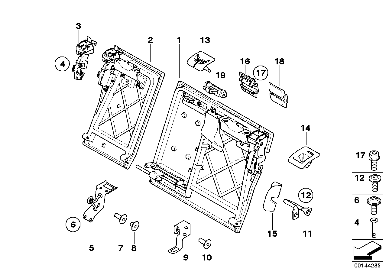 BMW 52207147488 Backrest Frame, Right