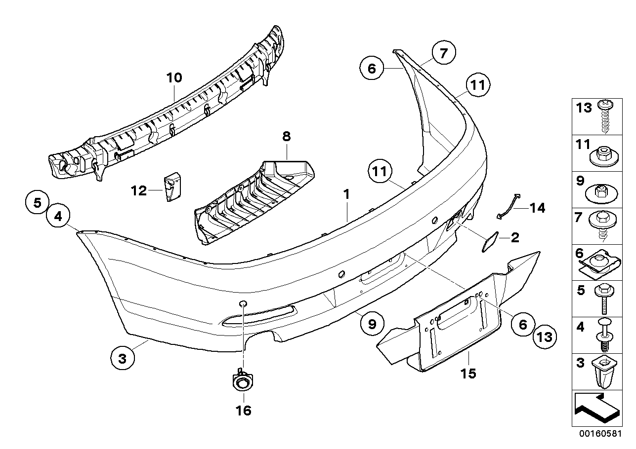 BMW 51120007410 Set, Mounts, Pdc Sensor, Rear