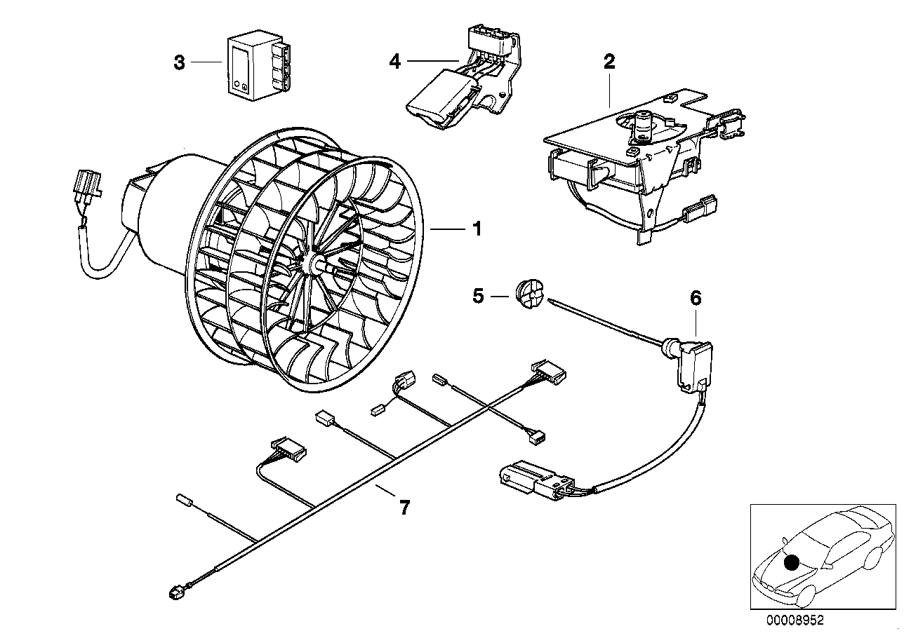 61128371903 BMW WIRING FOR AIR CONDITIONER