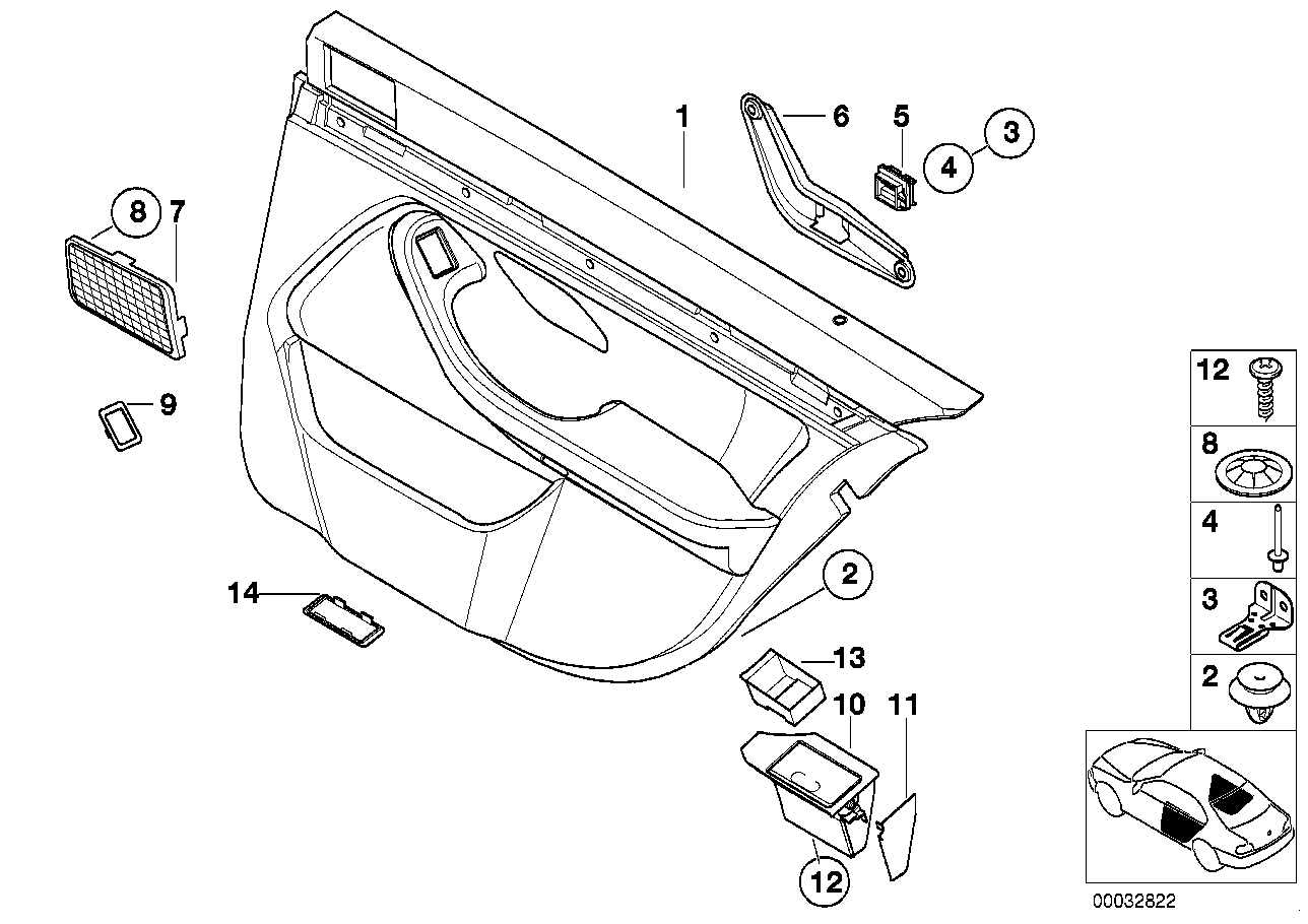 BMW 51427047279 Door Trim Panel, Rear, Left