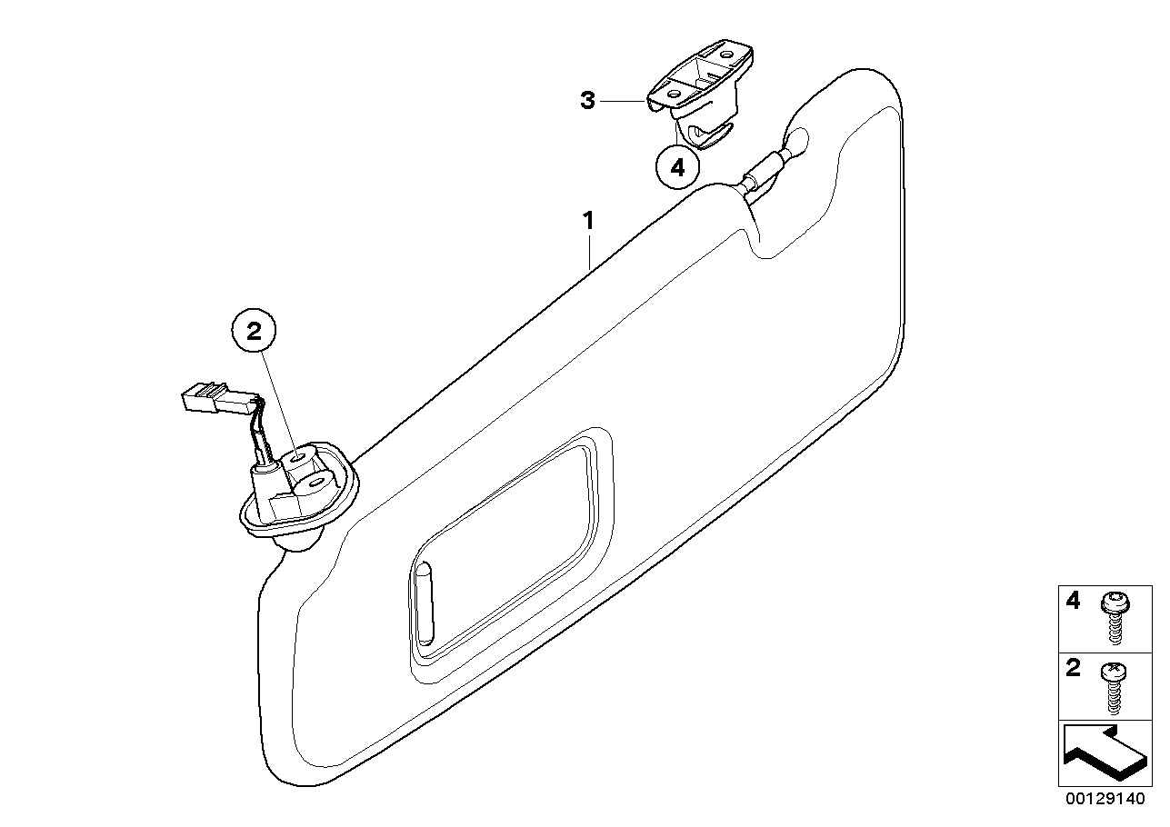 BMW 51169151531 Sun Visor Bracket