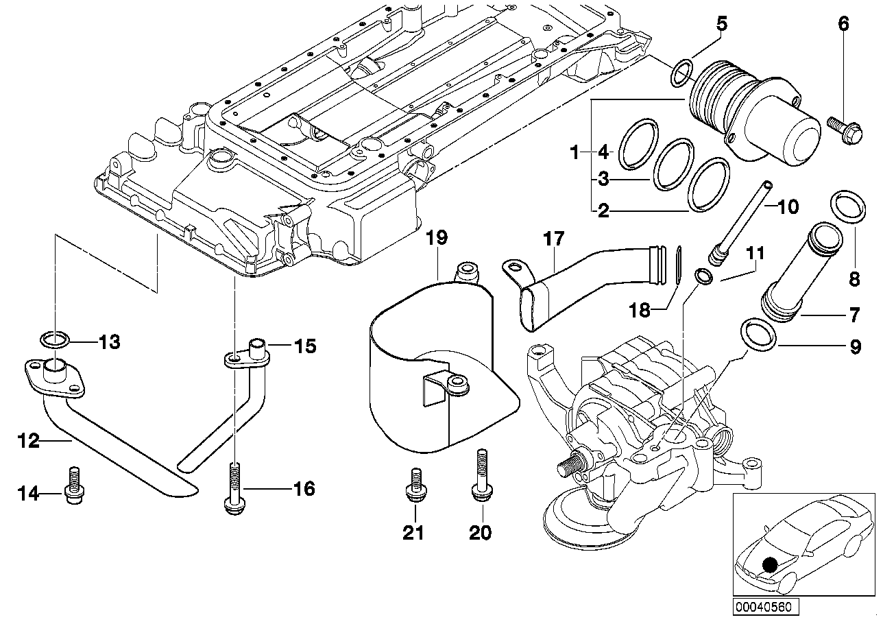 BMW 11131407557 Oil Pipe Outlet