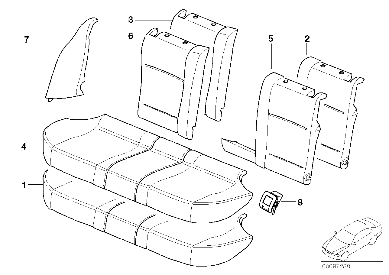 BMW 52208193055 Foam Plastic Seat