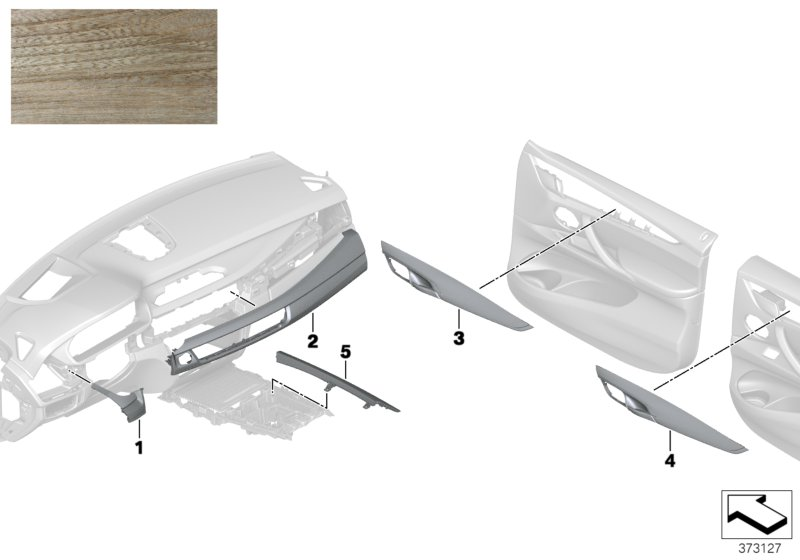 BMW 51457985931 WOOD PANEL, INSTRUMENT PANEL