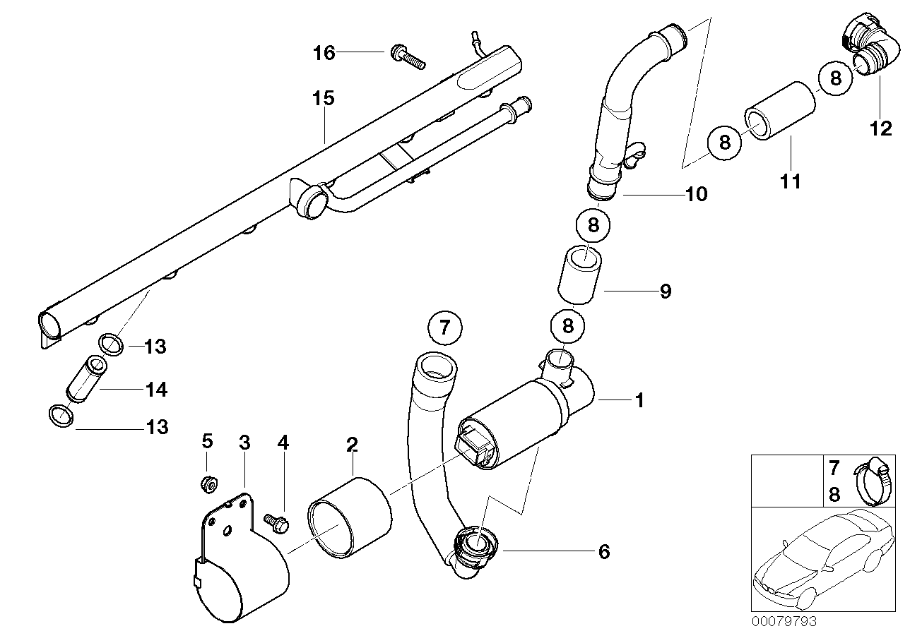 BMW 13417837653 Hose Assy