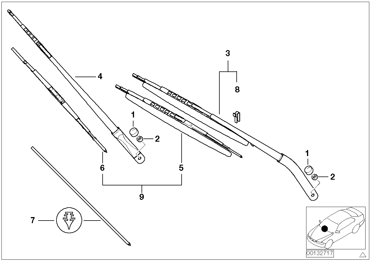 BMW 61618403031 Left Wiper Arm