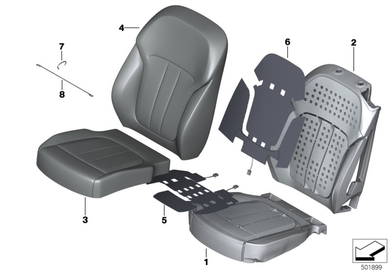 BMW 52108493910 COVER FOR COMFORT BACKREST,L