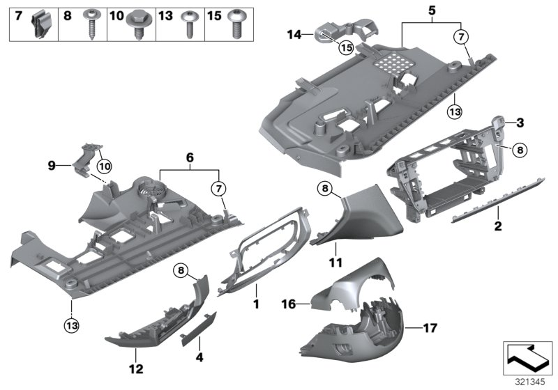 BMW 51459197466 INSTRUMENT CARRIER, INSTRUME