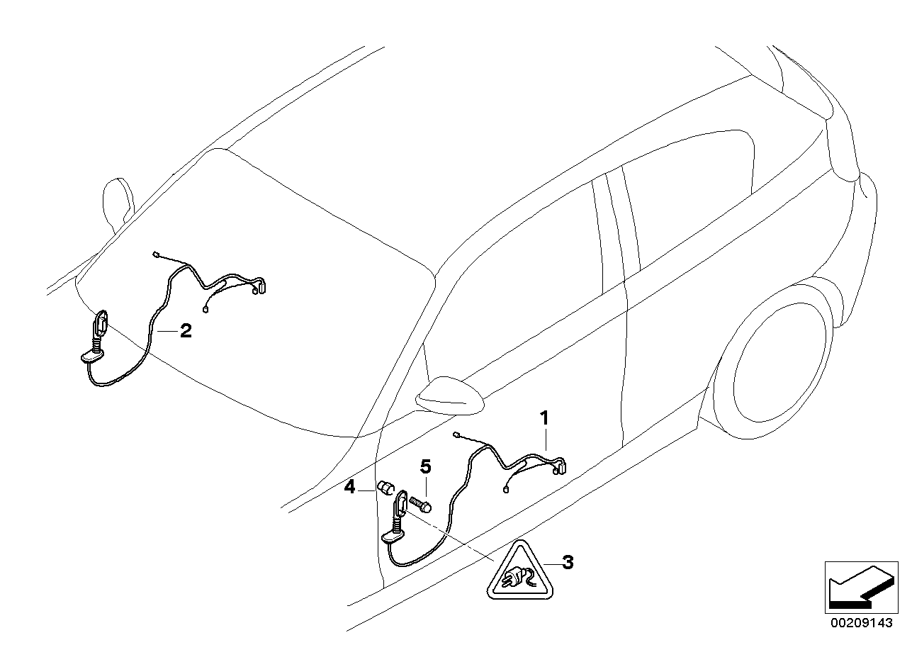 BMW 61129260924 Wiring Set, Door, Co-Driver