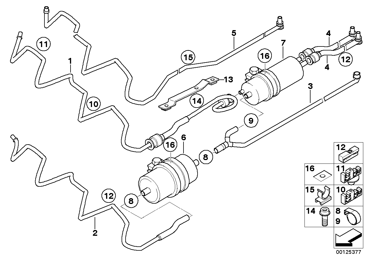 BMW 16126764714 Fuel Flow & Return Line, Long