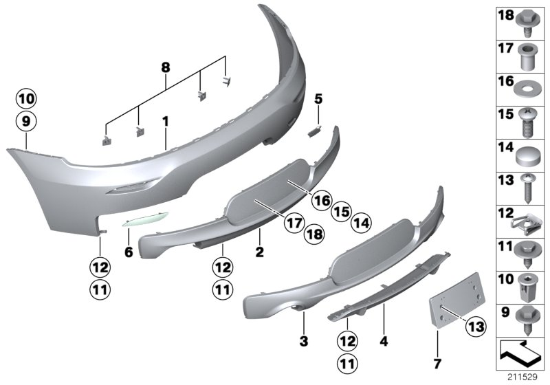 BMW 51128038094 Insert, Bumper, Rear