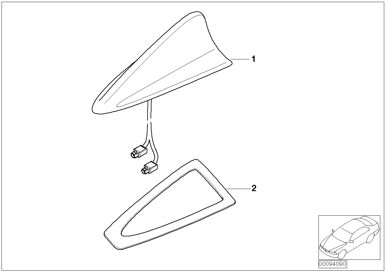 BMW 84506912138 Telephone Antenna Multi-Band, Primed