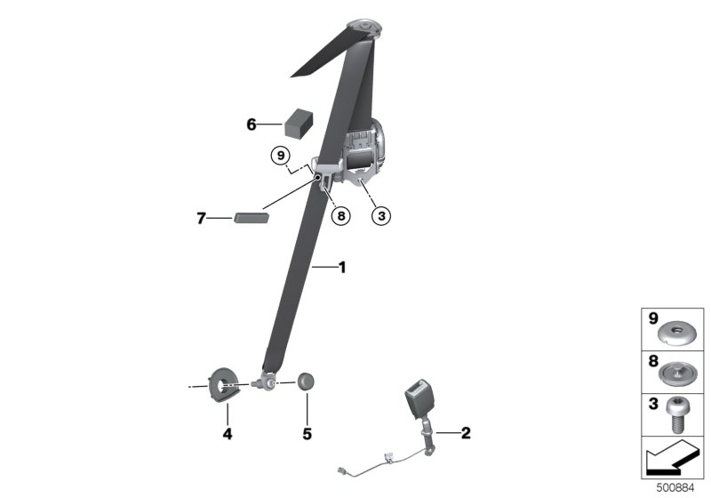 BMW 72117950595 ANTI-TWIST LOCK FOR SEAT BEL