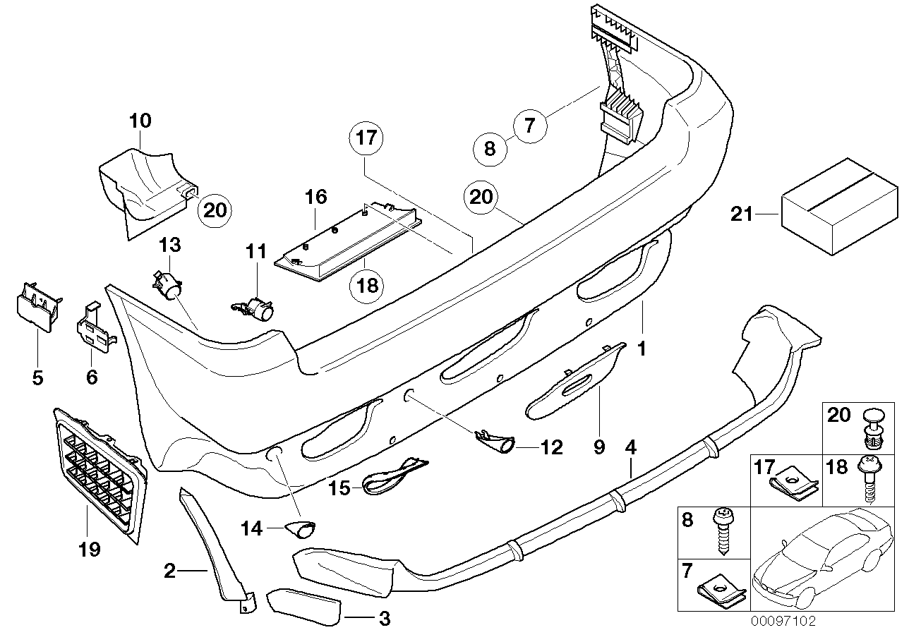 BMW 51127073518 Set Of Fittings Rear