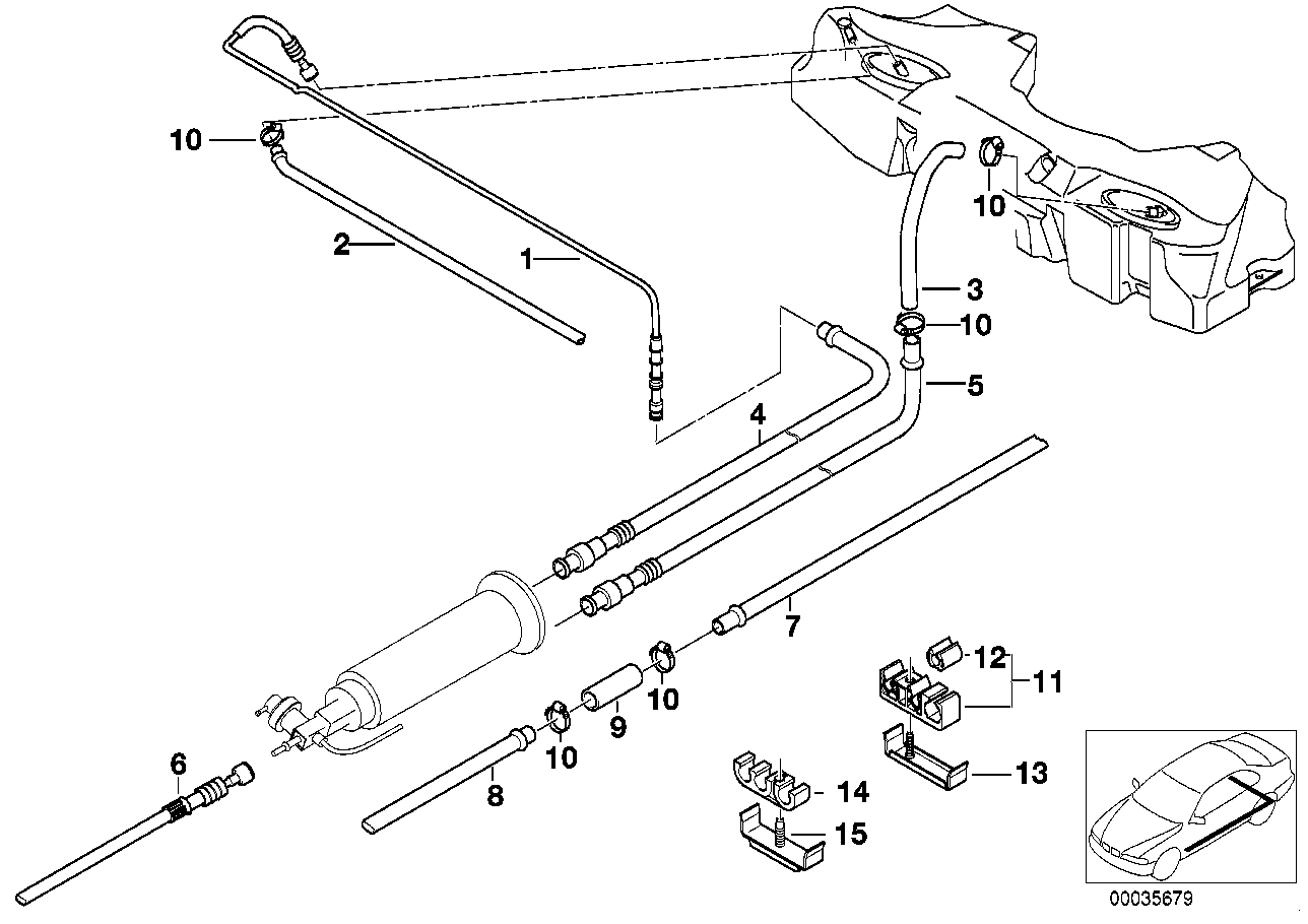 BMW 16122228814 Rear Fuel Feed Line