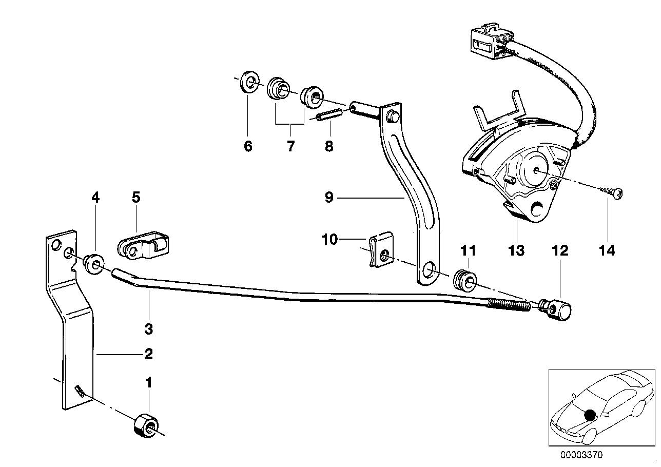 BMW 24511205672 Selector Lever