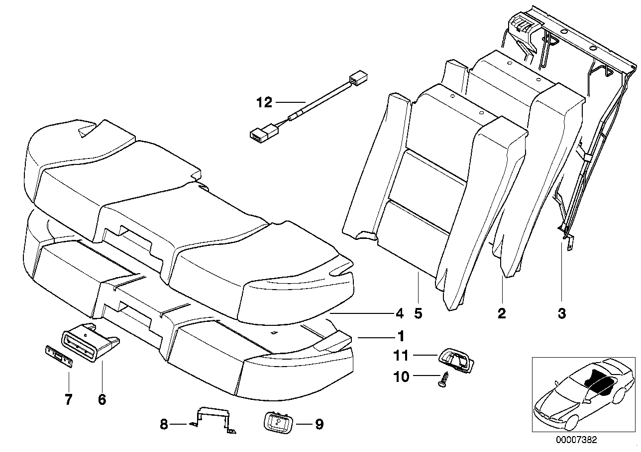 BMW 52208260647 Cover Backrest, Leather, Left