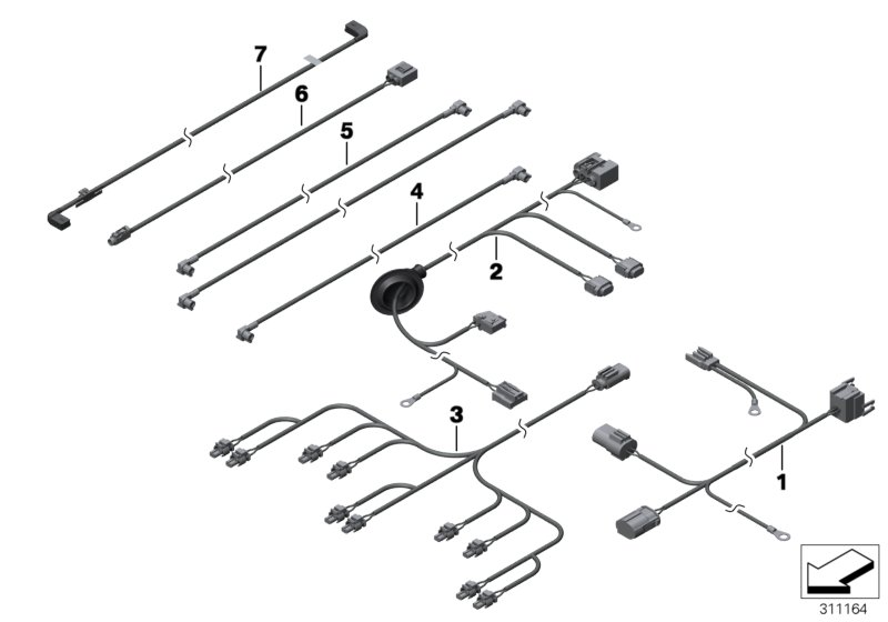 BMW 61119220223 Cable Set, Top View Camera