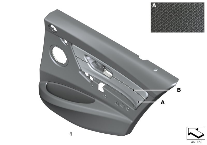 BMW 51427986480 DOOR LINING LEATHER REAR RIG