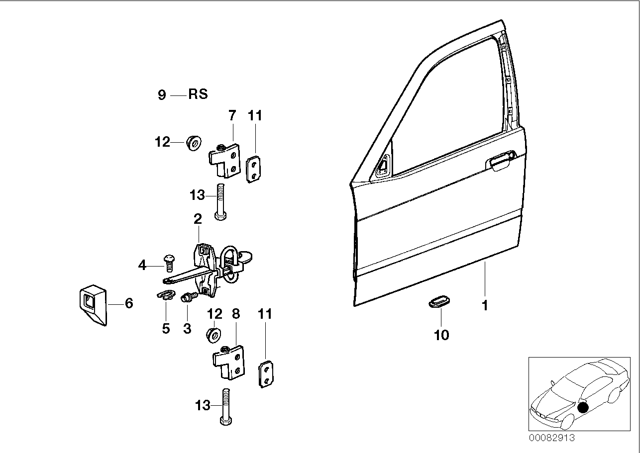 BMW 51218169563 Front Door Brake