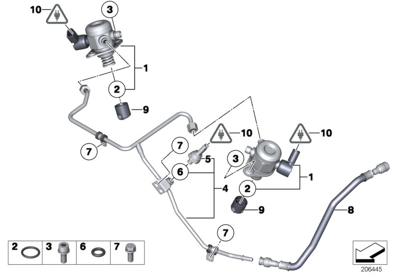 BMW 13538699986 FUEL SUPPLY LINE WITH SENSOR