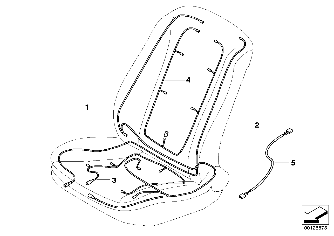 BMW 61117070501 Wiring Set For Seat Mechanism, Rear Left