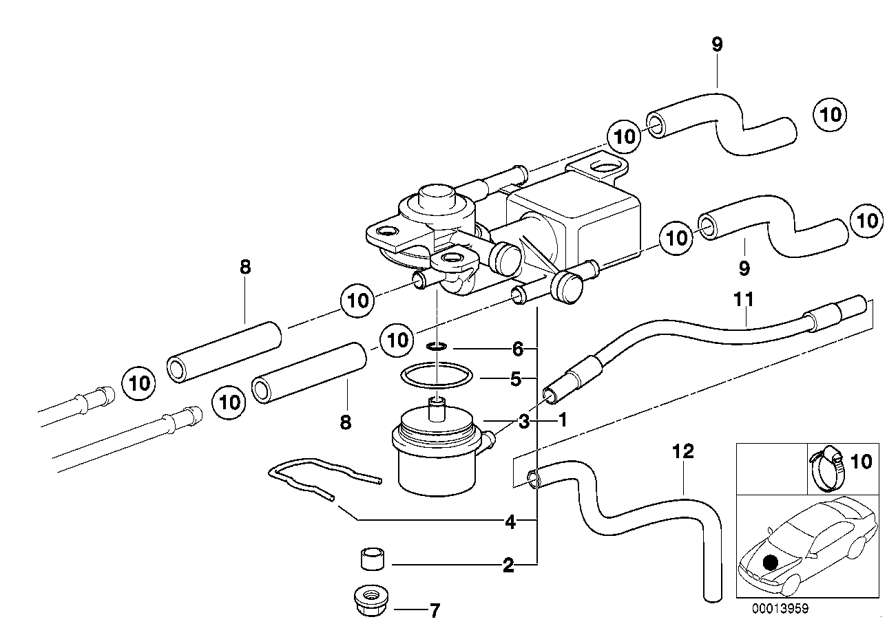 BMW 13531745685 Vacuum Pipe