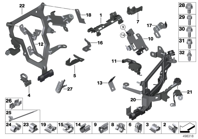 BMW 12517844292 CABLE HOLDER