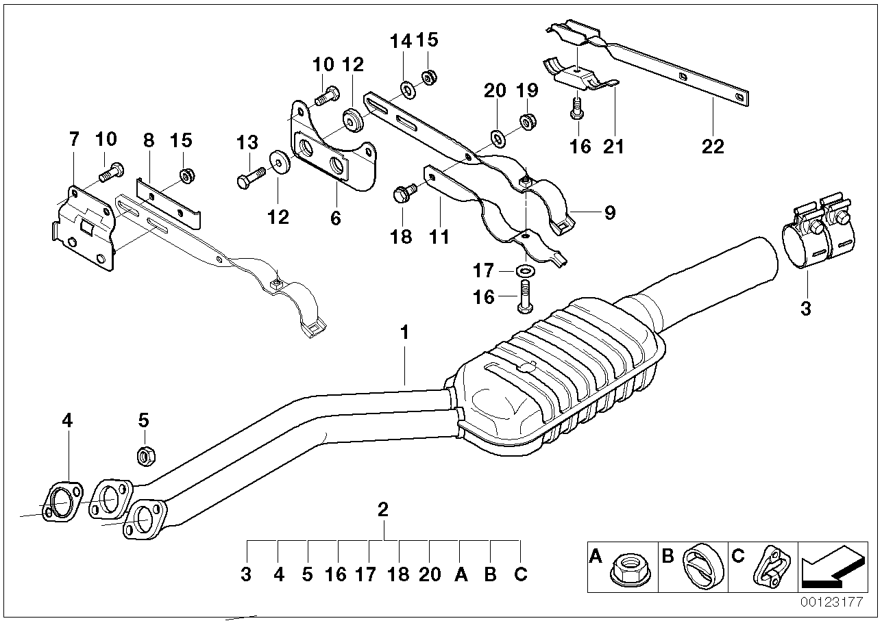 BMW 18307500077 Exhaust Support