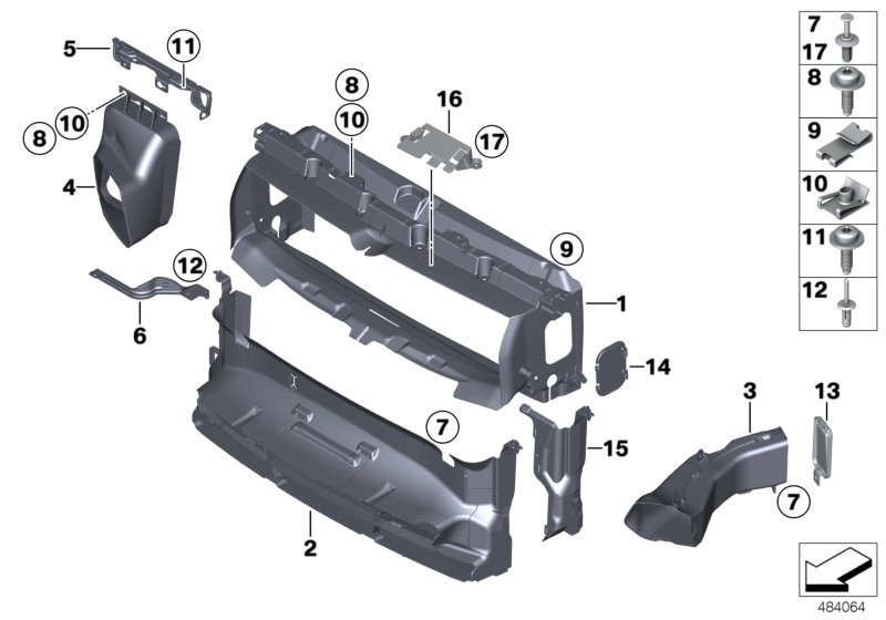 BMW 51747290608 Air Duct Displaced Radiator Right