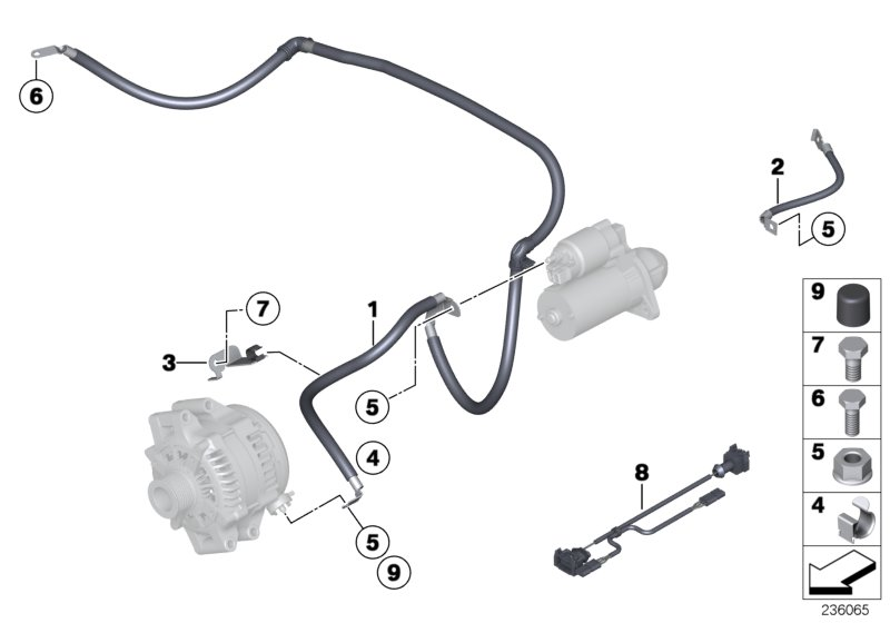 BMW 12427533091 Starter Cable Bracket