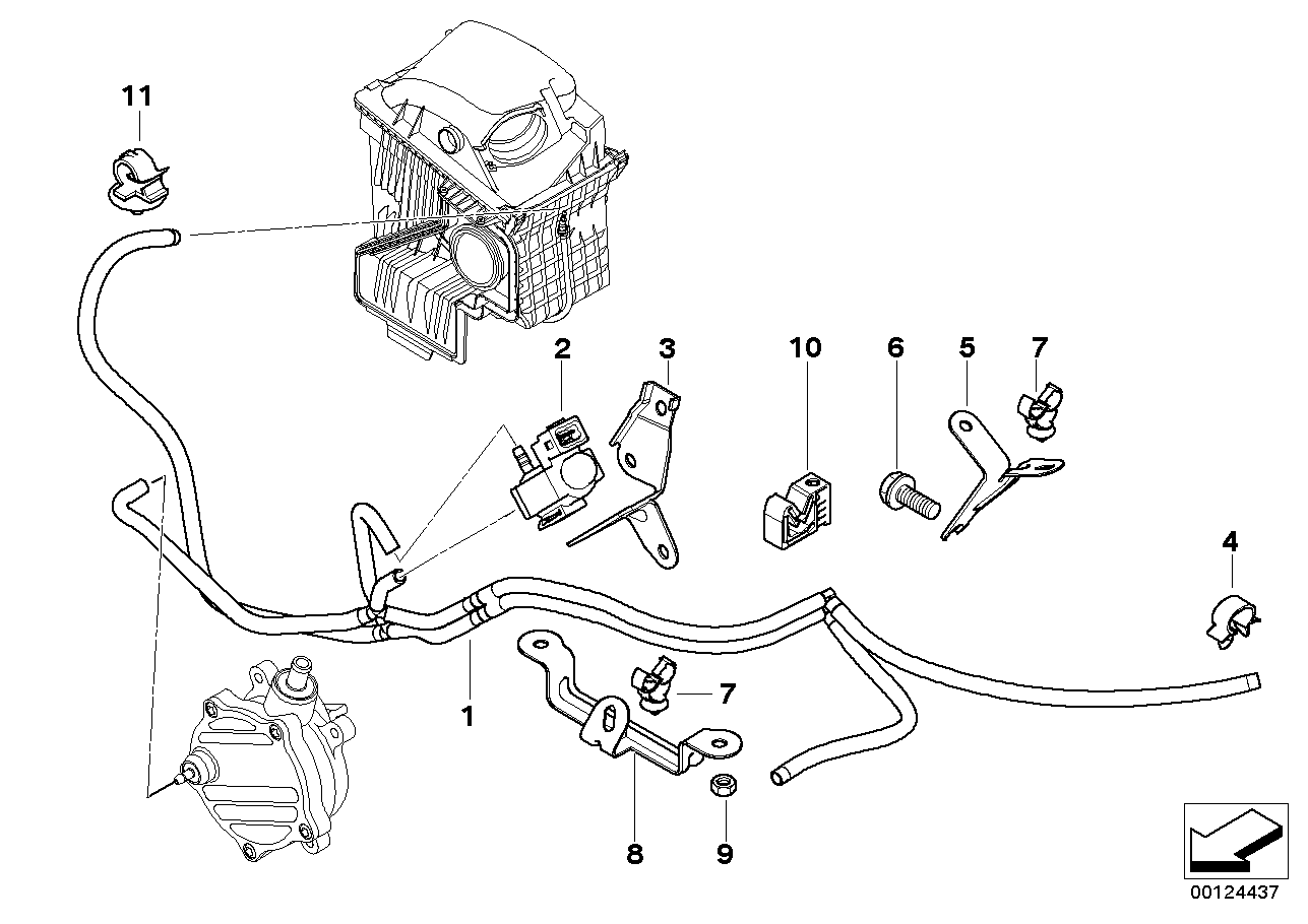 BMW 13717577730 Vacuum Line, Auxiliary Air Valve