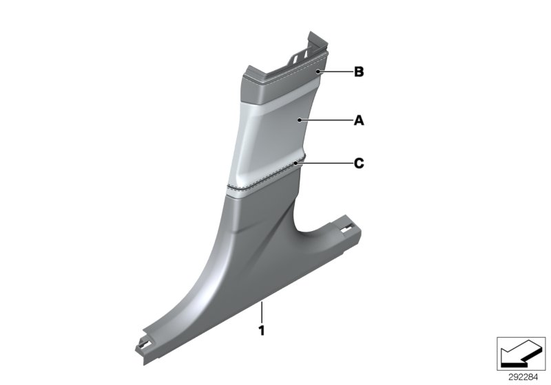 BMW 51437980698 Trim, B-Pillar, Leather, Bottom Right