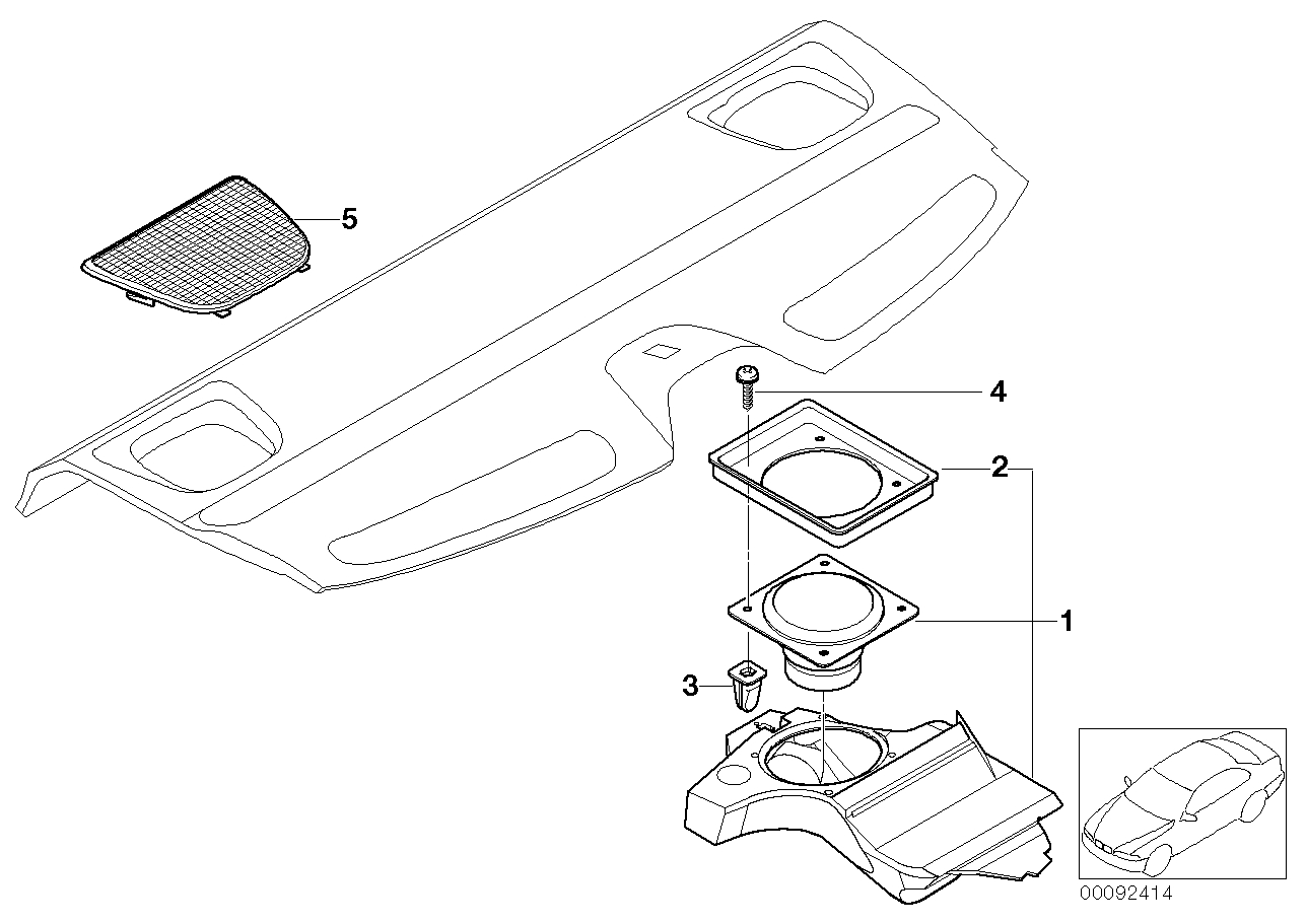 BMW 65137894044 Rear Right Loudspeaker