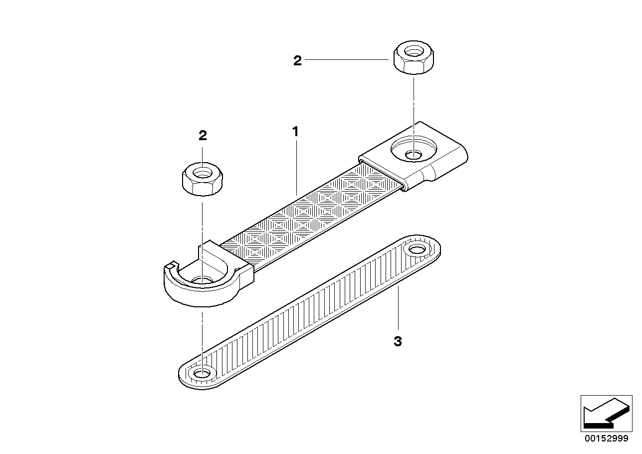 BMW 61126978002 Earth Strap, Trunk Lid, Right