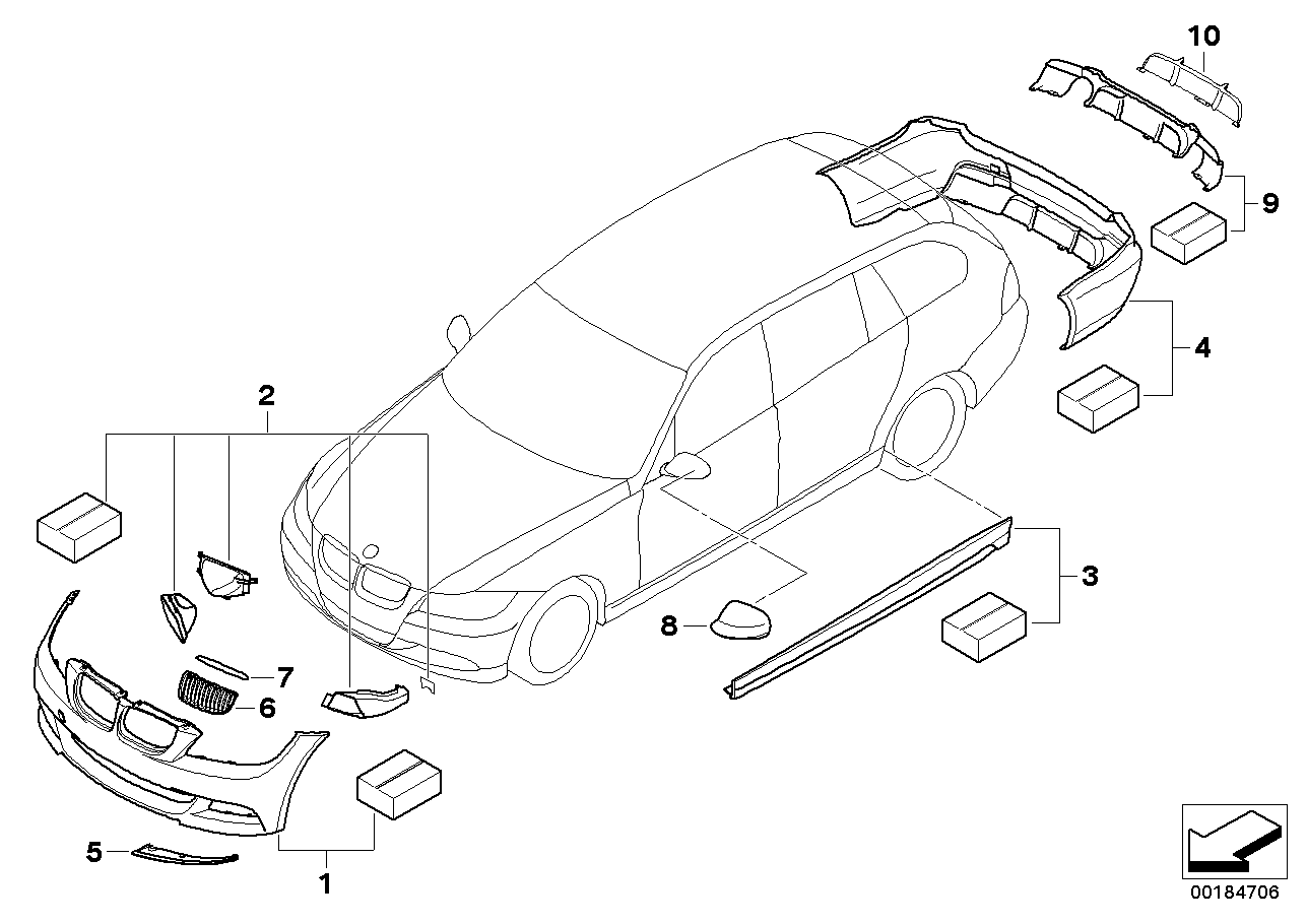 BMW 51192152226 Performance Aero Kit, Rear End, Pr.