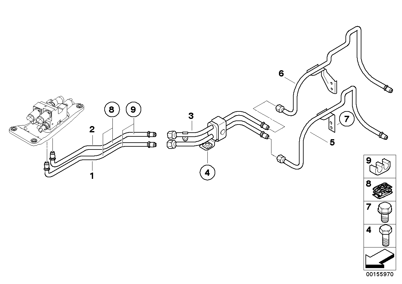 BMW 37136772464 Pressure Line, Motor