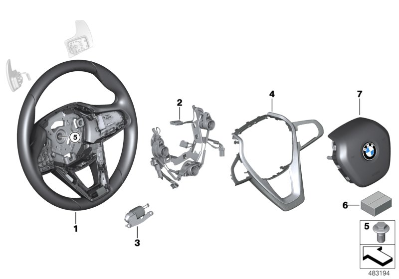 BMW 32309483916 COVER, STEERING WHEEL