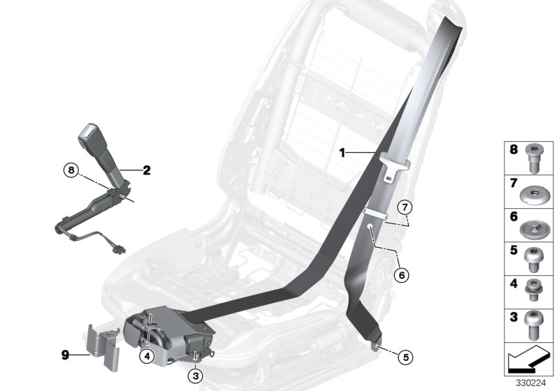 BMW 72117309538 Protective Shield, Inertia Reel