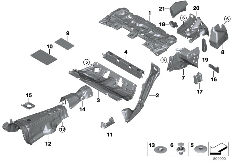 BMW 51487438591 SOUND INSULATING TUNNEL FRON