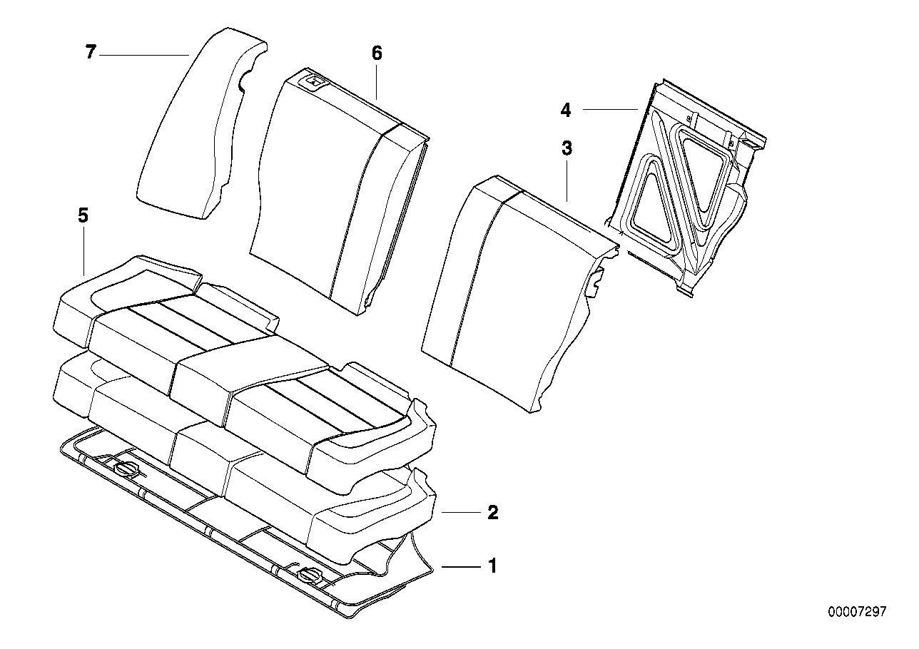 BMW 52208146599 Left Backrest Foam Plastic Part