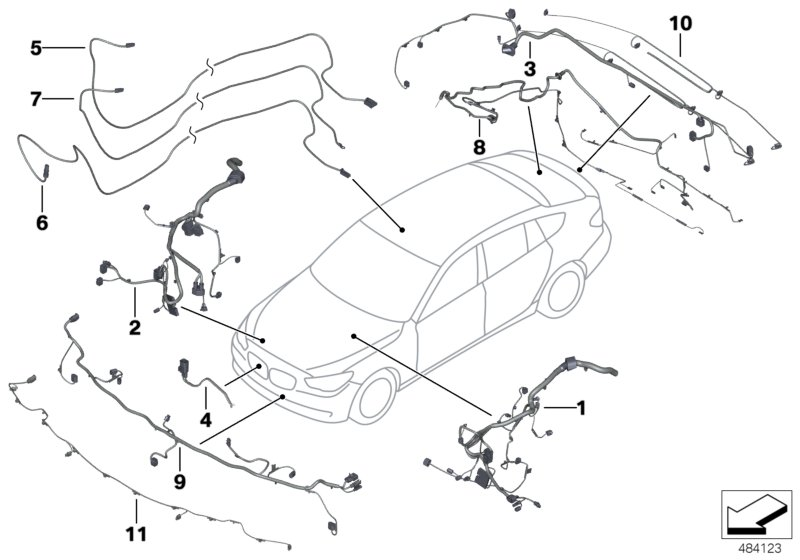 BMW 61129210770 Wiring Set Pdc, Front